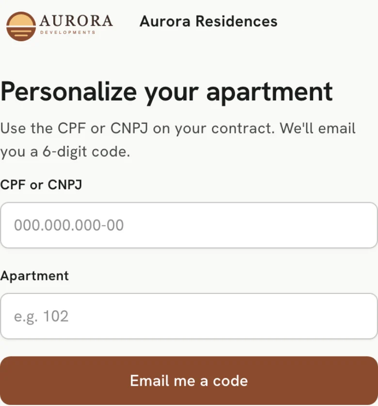 The buyer sign-in page with the developer's logo
